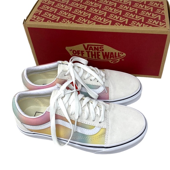 VANS Old Skool Low Top Beige Multi Canvas Suede Women Size Sneakers VN0A4U3BWGQ - Picture 7 of 10